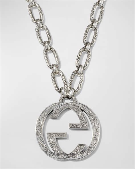 gucci round pendant necklace|Gucci interlocking g heart necklace.